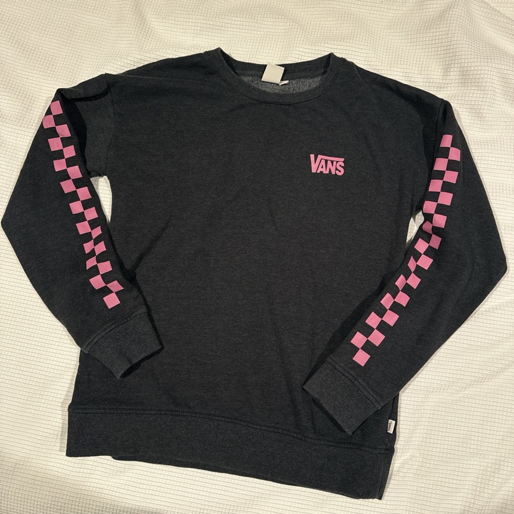 dark gray Vans crewneck sweatshirt